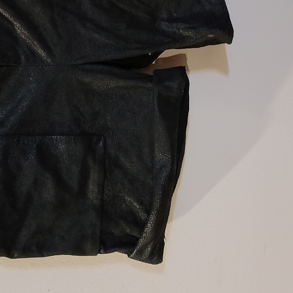 Helmut Lang charcoal Gary black leather short size 6 - Picture 3 of 10